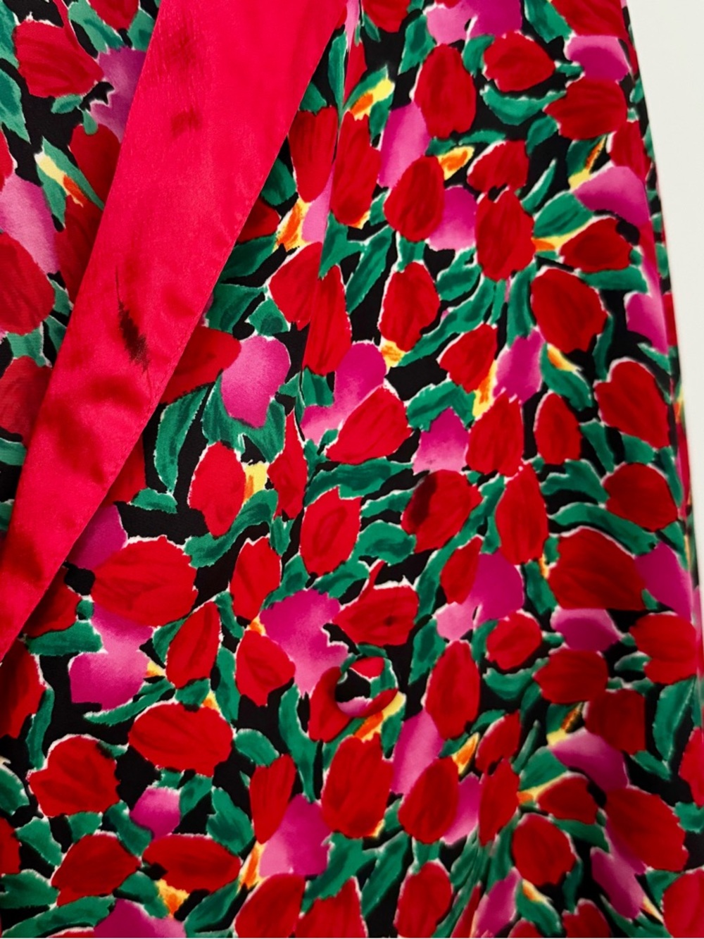 Vintage Victoria’s Secret Gold Label Double Breasted Nightgown, Red Floral – S - Picture 5 of 7